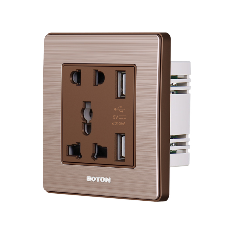 Hotel Enchufe universal de 5 pines con 2 USB