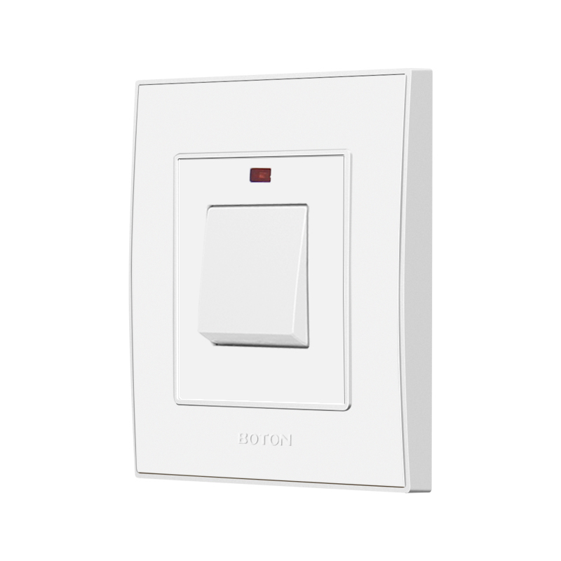 Inicio Apartamento 20A Interruptor de pared blanco con lámpara