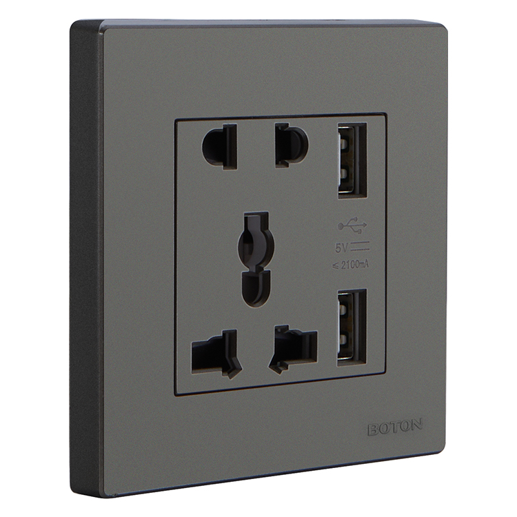 Enchufe de pared multifuncional de 5 pines con USB 